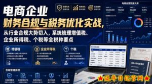 电商企业财务合规与税务优化实战，从行业合规大势切入，系统梳理增值税、企业所得税、个税等全税种要点-流年日记