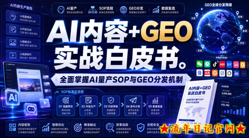 AI内容+GEO实战白皮书，全面掌握AI量产SOP与GEO分发机制【文档】-流年日记
