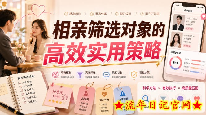 付费文章：相亲筛选对象的高效实用策略-流年日记