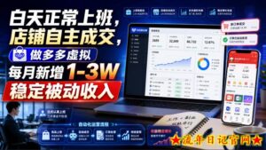 白天正常上班，店铺自主成交，做多多虚拟每月新增1-3W稳定被动收入【揭秘】-流年日记