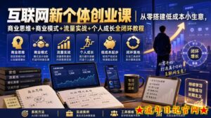 互联网新个体创业课｜从零搭建低成本小生意，商业思维+商业模式+流量实战+个人成长全闭环教程-流年日记