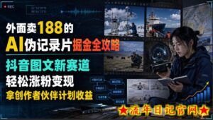 外面卖188的AI伪记录片掘金全攻略，抖音图文新赛道，轻松涨粉变现，拿创作者伙伴计划收益【文档】-流年日记