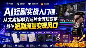 AI短剧实战入门课,从文案拆解到成片全流程教学,抓住短剧流量变现风口-流年日记