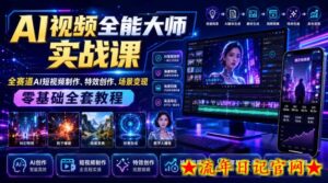 AI视频全能大师实战课|全赛道AI短视频制作、特效创作、场景变现零基础全套教程-流年日记