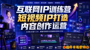 互联网IP训练营，短视频IP打造，内容创作运营-流年日记