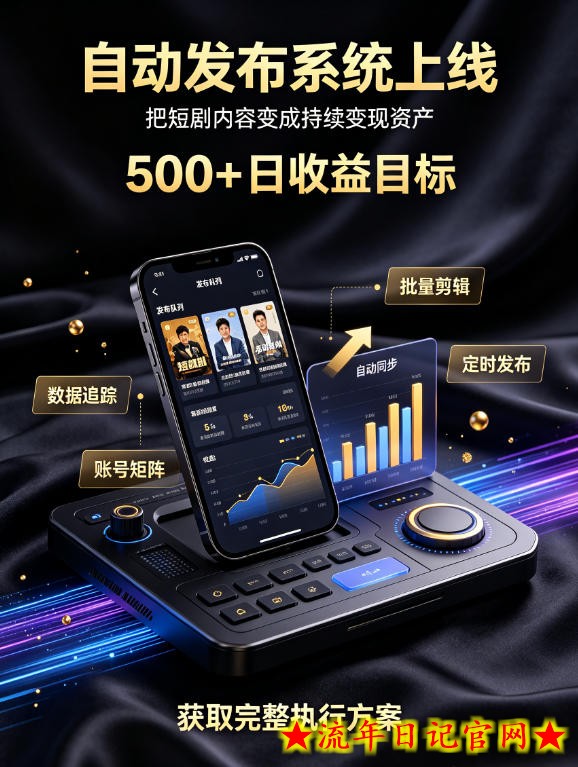 还在找靠谱线上副业?快手短剧项目,全程自动发布内容,不用熬夜做视频,轻松日入500+【揭秘】-流年日记