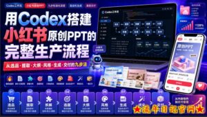 用Codex搭建小红书原创PPT的完整生产流程，从选品·提取·大纲·风格·生成·交付的九步法-流年日记