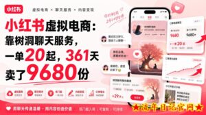 小红书虚拟电商:靠树洞聊天服务,一单20起,361天卖了9680份-流年日记