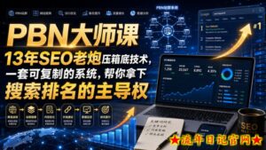PBN大师课13年SEO老炮压箱底技术，一套可复制的系统，帮你拿下搜索排名的主导权【原创双语字幕】-流年日记