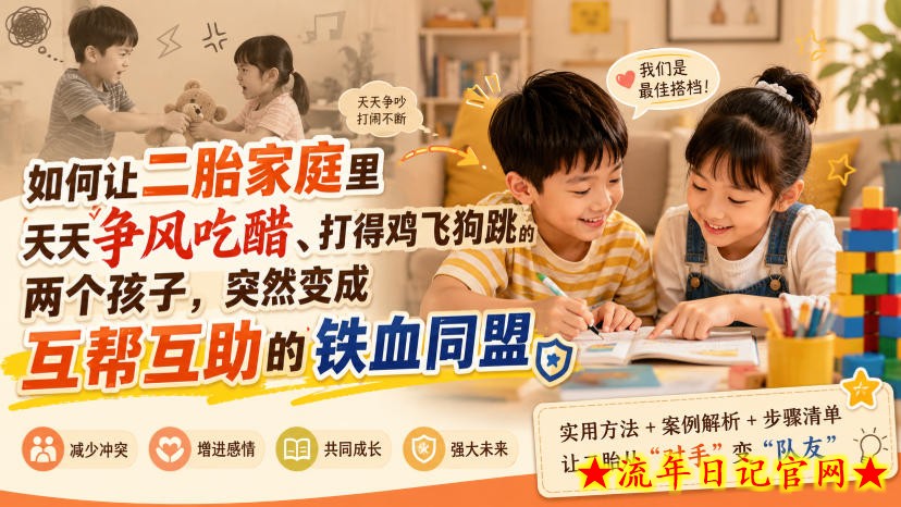 付费文章:如何让二胎家庭里天天争风吃醋、打得鸡飞狗跳的两个孩子,突然变成互帮互助的铁血同盟?-流年日记