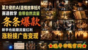 某大佬的AI温情故事短片赛道教学,自带自然流量,条条爆款,新手也能蹭流量红利,涨粉接广告变现-流年日记