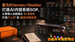 爱马仕Hermes+Obsidian打造AI内容系统SOP，让普通人也能通过 AI 自动化打造个人IP 和 副业内容体系-流年日记