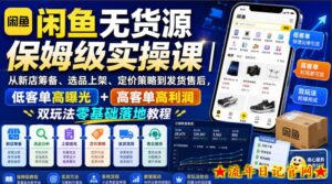 闲鱼无货源保姆级实操课｜从新店筹备、选品上架、定价策略到发货售后，低客单高曝光+高客单高利润双玩法零基础落地教程-流年日记