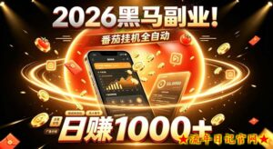 2026黑马副业!番茄挂G全自动日入1000+,操作最简单、门槛最低的线上轻资产项目【揭秘】-流年日记