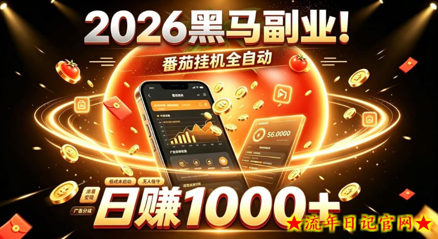 2026黑马副业！番茄挂G全自动日入1000+，操作最简单、门槛最低的线上轻资产项目【揭秘】-流年日记
