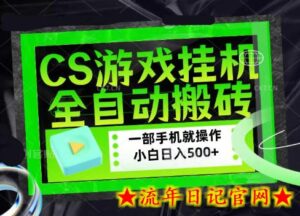 CSGO游戏挂G捡漏搬砖，超稳定的项目，带领1000+小白实现日入500+，数据可视频验证【揭秘】-流年日记