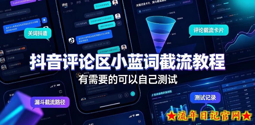抖音评论区小蓝词截流教程，有需要的可以自己测试-流年日记