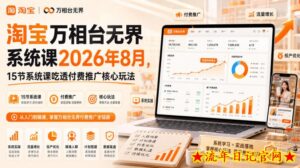 淘宝万相台无界系统课2026年8月，15节系统课吃透付费推广核心玩法-流年日记
