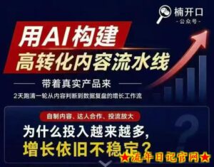 小红书AI内容生产2026年线下课完整现场还原版，用AI构建高转化内容流水线-流年日记