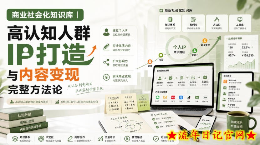 商业社会化知识库|高认知人群IP打造与内容变现完整方法论【文档】-流年日记