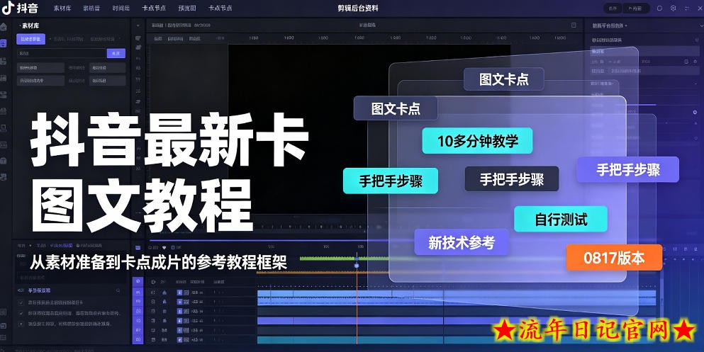 抖音最新卡图文涨粉教程,10多分钟手把手教学,有需要自测,0817新技术-流年日记