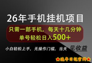 长期稳定可做,只需一部手机!单号轻松日入500+,不搞套路,只讲干货!【揭秘】-流年日记