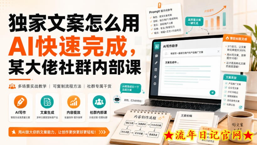 独家文案怎么用AI快速完成,某大佬社群内部课-流年日记