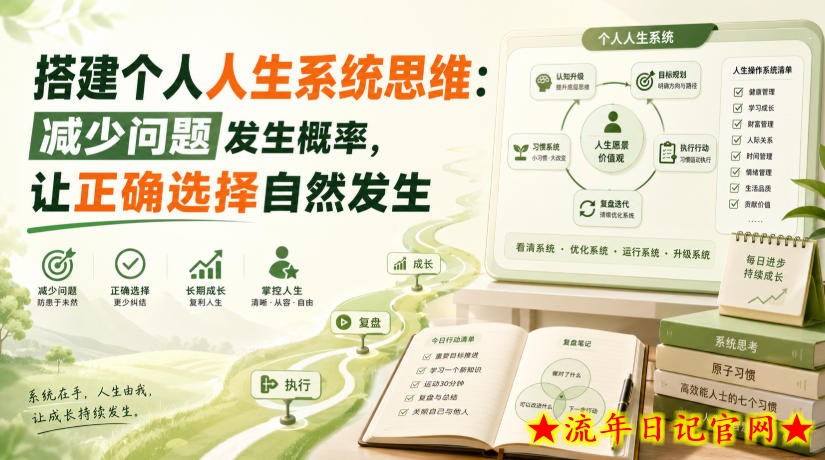付费文章:搭建个人人生系统思维:减少问题发生概率,让正确选择自然发生-流年日记