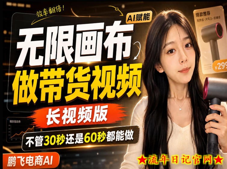 【保姆级教程】无限画布搭建长带货视频,拼接不翻车全程一致,小白跟着步骤也能上手-流年日记