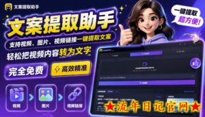 文案提取工具来了，支持图片、音频、视频，快速转为txt，完全免费-流年日记