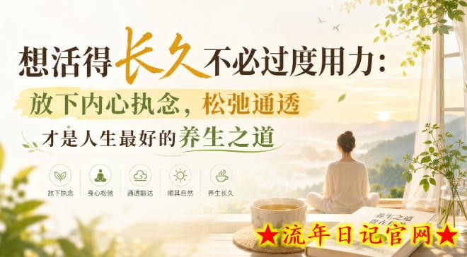 付费文章：想活得长久不必过度用力：放下内心执念，松弛通透才是人生最好的养生之道