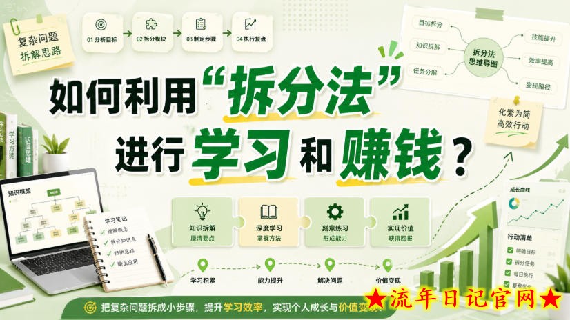 付费文章:如何利用“拆分法”进行学习和賺钱?-流年日记