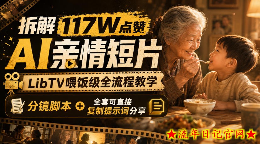 拆解117W点赞AI亲情短片,LibTV喂饭级全流程教学,分镜脚本+全套可直接复制提示词分享-流年日记