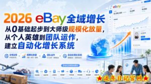 2026 eBay全域增长,从0基础起步到大师级规模化放量,从个人英雄到团队运作,建立自动化增长系统-流年日记