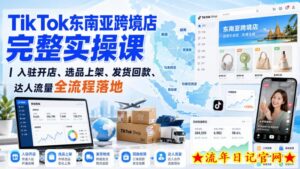 TikTok东南亚跨境店完整实操课｜入驻开店、选品上架、发货回款、达人流量全流程落地-流年日记