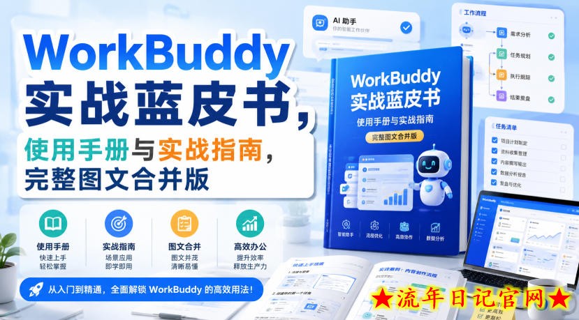 WorkBuddy实战蓝皮书,使用手册与实战指南,完整图文合并版-流年日记