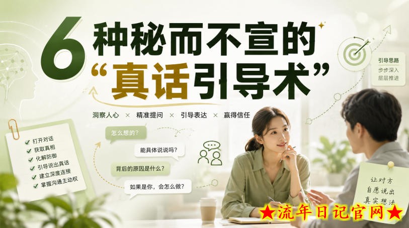 付费文章:6种秘而不宣的“真话引导术”-流年日记