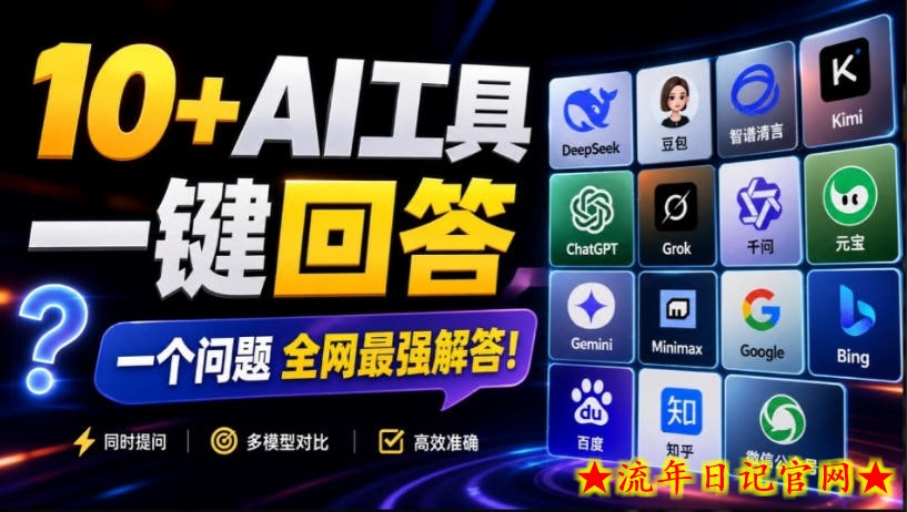 这款浏览器插件可以封神了！只需提出问题，一次性调用数10+AI引擎排队回答，效率提升10倍+全提问