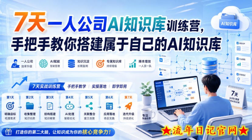 7天一人公司AI知识库训练营，手把手教你搭建属于自己的AI知识库