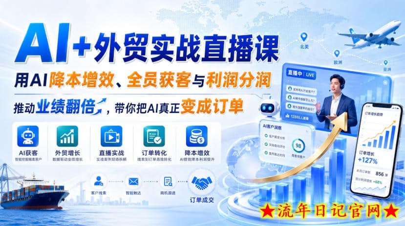 AI+外贸实战直播课,用AI降本增效、全员获客与利润分润,推动业绩翻倍,带你把AI真正变成订单(26.08.31)-流年日记