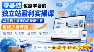 零基础也能学会的独立站盈利实操课,从0到1搭建你的跨境生意,帮你少走弯路-流年日记