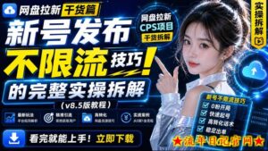 网盘拉新实战干货，新号不限流打法分享，看完就能上手！-流年日记
