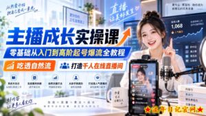 主播成长实操课｜零基础从入门到高阶起号爆流全教程，吃透自然流，打造千人在线直播间-流年日记