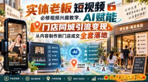 实体老板短视频必修视频兴趣教学，AI赋能门店同城引流变现，AI+短视频+直播打爆实体客流量-流年日记
