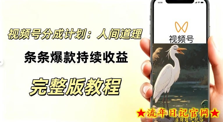 视频号新玩法之AI动漫画风励志视频,不用会画画、不用拍摄,持续化收益,详细拆解-流年日记