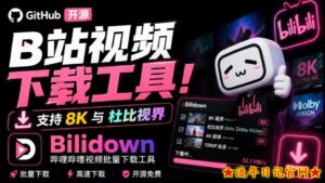 Github开源B站视频下载工具!支持8K与杜比视界的哔哩哔哩视频批量下载工具,简单易用Bilidown-流年日记