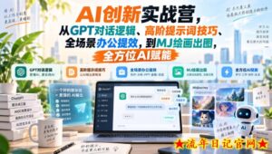 AI创新实战营，从GPT对话逻辑、高阶提示词技巧、全场景办公提效，到MJ绘画出图，全方位AI赋能-流年日记