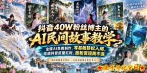 抖音40W粉丝博主的AI民间故事教学，全程AI免费制作，零基础轻松入局，吃透抖音流量红利，涨粉变现两不误-流年日记