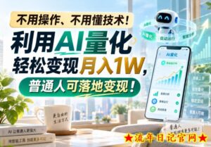 不用操作、不用懂技术!利用AI量化轻松变现月入1W,普通人可落地变现!【揭秘】-流年日记