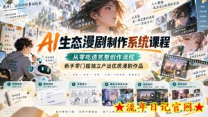 AI生态漫剧制作系统课程,从零吃透完整创作流程,新手零门槛独立产出优质漫剧作品-流年日记